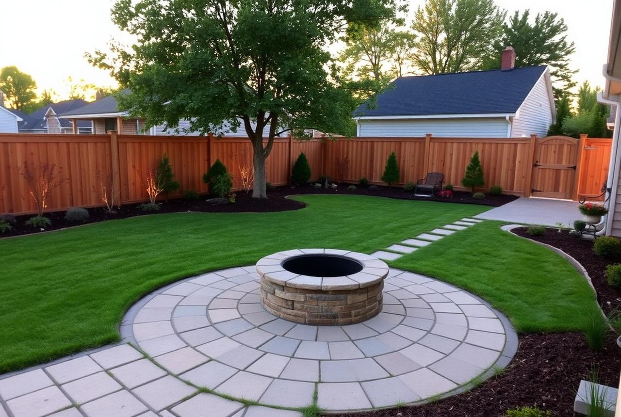 Backyard after the landscaping transformation