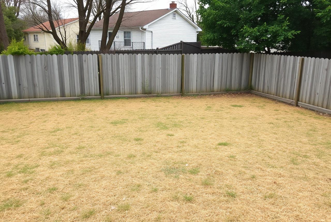 Backyard before the landscaping transformation